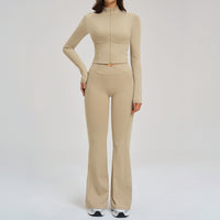 Women's Fitness Apparel Sheer Feel With Zipper