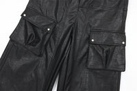 Men's Motorcycle Loose Wide-leg Leather Pants
