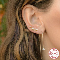 S925 Sterling Silver Square Zircon All-match Fashion Ear Clip