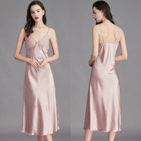 Fashion Summer Women's Ice Silk Nightdress