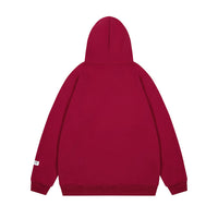 Letter Inkjet Printing Hooded Loose Sweater Men