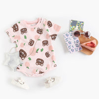 Summer Cartoon Animal Baby Onesie Short Sleeve