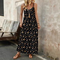 Floral Spaghetti Strap Womens Dress