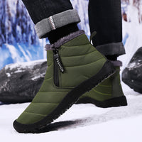 Outdoor Thickening Thermal Cotton Shoes Zipper Fleece-lined Winter Men's Shoes