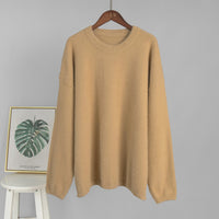 Simple Solid Color Knitted  Loose Casual Sweater
