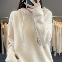 Stylish Womens Knitted Pullover With A Hood