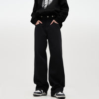 Spring New High-Street Trendy Wide-Leg Retro Loose Denim Pants