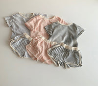 Baby Cotton Loose T-shirt Shorts Two-piece Set