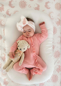 Girls' Baby Knitted Elastic Waffle Jumpsuit