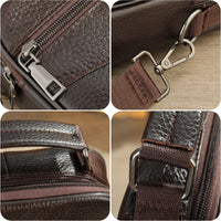 Men's Top Grain Leather Large Capacity Business Commuter Crossbody Bag Genuine Leather