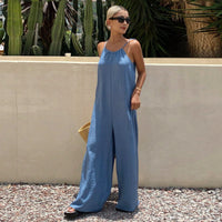 Womens Elegant Commuter Sleeveless Strap Jumpsuit