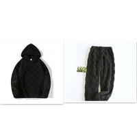 European Size Large Plaid Hooded Loose Sweater