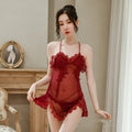 Underwear Women's Lace Sexy Pajamas European And American See-through Dress Foreign Trade Mesh Camisole Nightdress