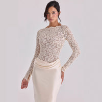 Draped Waist-cinching Hip-hugging Satin Mermaid Skirt