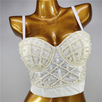 Pearl Camisole Women's Outer Wear Cross-border Beauty Back Exposed Navel