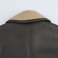 Women's Fashion Temperament Commute Lapel Double-sided Overcoat Jacket