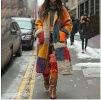 Rainbow-print Womens Hooded Dress-cape