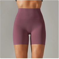 Solid Yoga Shorts With Double Sided Tight Fit
