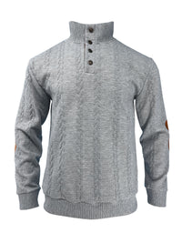 Fashion Jacquard Buckle Long Sleeve Embroidered Patch Sweater
