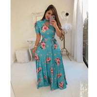 European And American-style Fashion Digital-print Maxi Dress