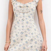 Women's Slim-fit Floral Slip Dress Sleeveless