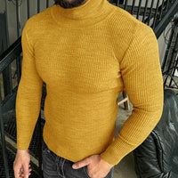 High-neck Slim-fit Long-sleeve Knitted Pullover Base Shirt