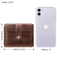 Mens Minimalist Leather Coin And Transit Card Holder