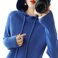 Thick Sweater Base Layer Coat Top Hooded Wool Knit Sweater
