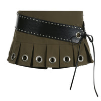 Women's Fashion All-match Metal Buckle Splicing Skirt
