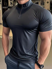Mens Half-Zip Sports & Leisure Short-Sleeve Pullover