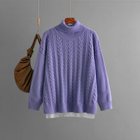 Two-tone Patchwork Jacquard Loose  Western-style Slimming Top For Women