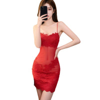 Plus-size Sexy French Lace Camisole Nightdress For Layering