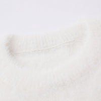 Winter Real Shot American Sweet Girl Loose Furry Pullover Sweater