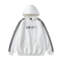 Street American Side Three Horizontal Striped Hooded Sweater Spring And Autumn Men