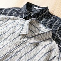 Striped Minimalist Short Sleeve Shirt Beach Casual