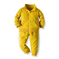Two Zipper Spring And Autumn Sportswear Suits For Boys And Girls