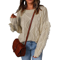 Fashion Pullover Round Neck Knitted Sweater For Women