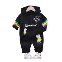 Baby Sports Long-sleeved Hooded T-shirt Trousers Two-piece Children's Suit Trend