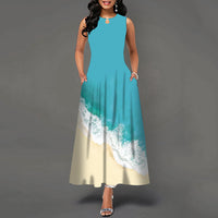 Womens Printed Crew-Neck Sleeveless Tank Dress