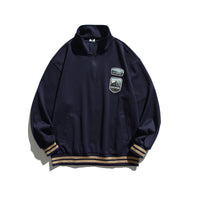 Zipper Badge Sweater For Men And Women