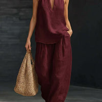 Casual Wide-Leg Pants Two-Piece Set Fashionable Trendy Style