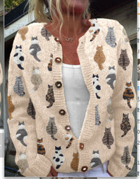 3D Digital Printing Cardigan Knitted Coat