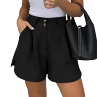 Shorts Pure Color Comfort Women's Clothing With Pockets