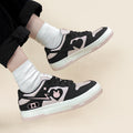 Pink And Black Color Matching Low Top Sports Board Shoes For Women