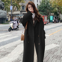 Design Sense Oatmeal Color Small Woolen Overcoat Women's Coat