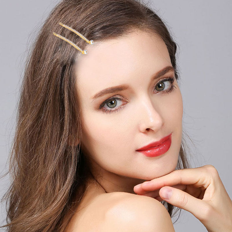 Rhinestone Edge Clip Girls' Hairpin Ins Niche Women's Headdress