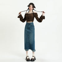 New Style Tummy-control Versatile Loose-fit Denim Skirt