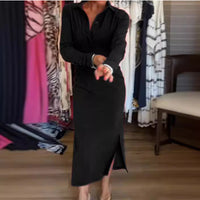 Elegant Women's Long-sleeve Dress