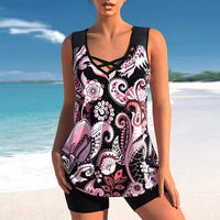 Skirt Style Belly Covered Boxer Pants Large Size Swimsuit