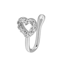Brass Inlaid Zircon Star Heart Crown Nose Ring
